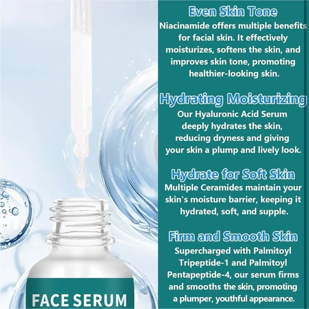 Face Serum with Hyaluronic Acid- 3 bottles